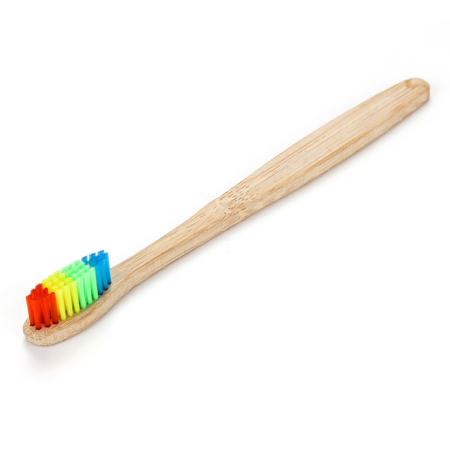 Brosse à dents en bambou Arc-en-ciel Brosse à dents en bambou Poils colorés